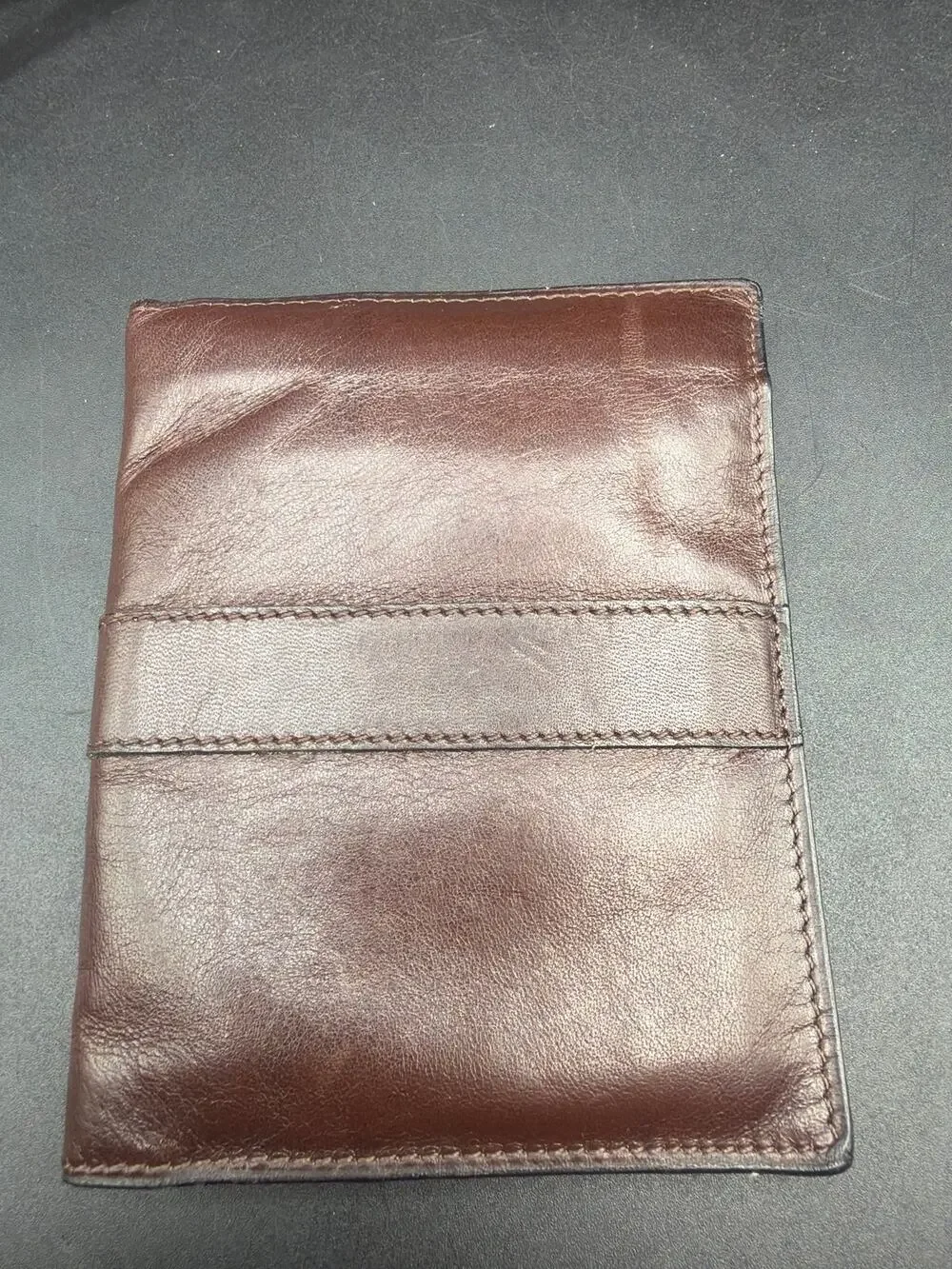 Brown Genuine Leather Bifold Credit Card Wallet Slim Pocket Organizer Unbranded